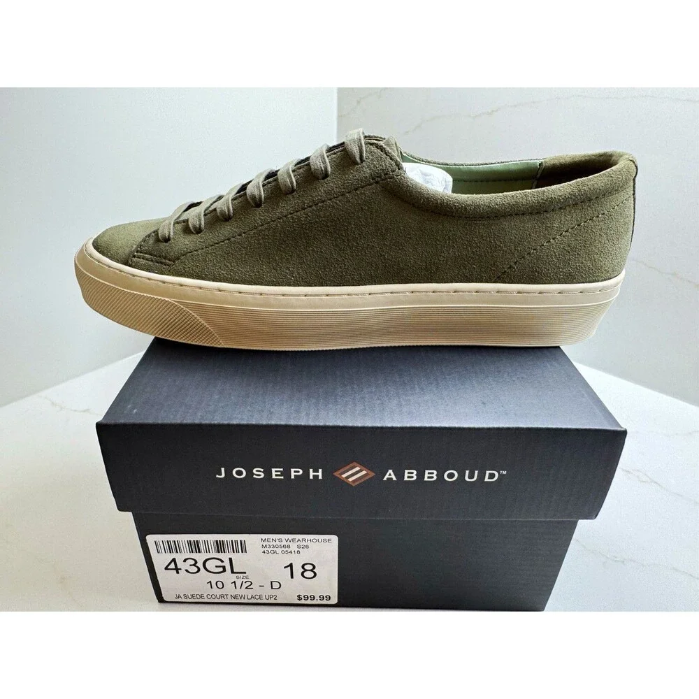 Joseph Abboud Men's Green Suede Lace-Up Sneakers US 10.5 D (43GL)